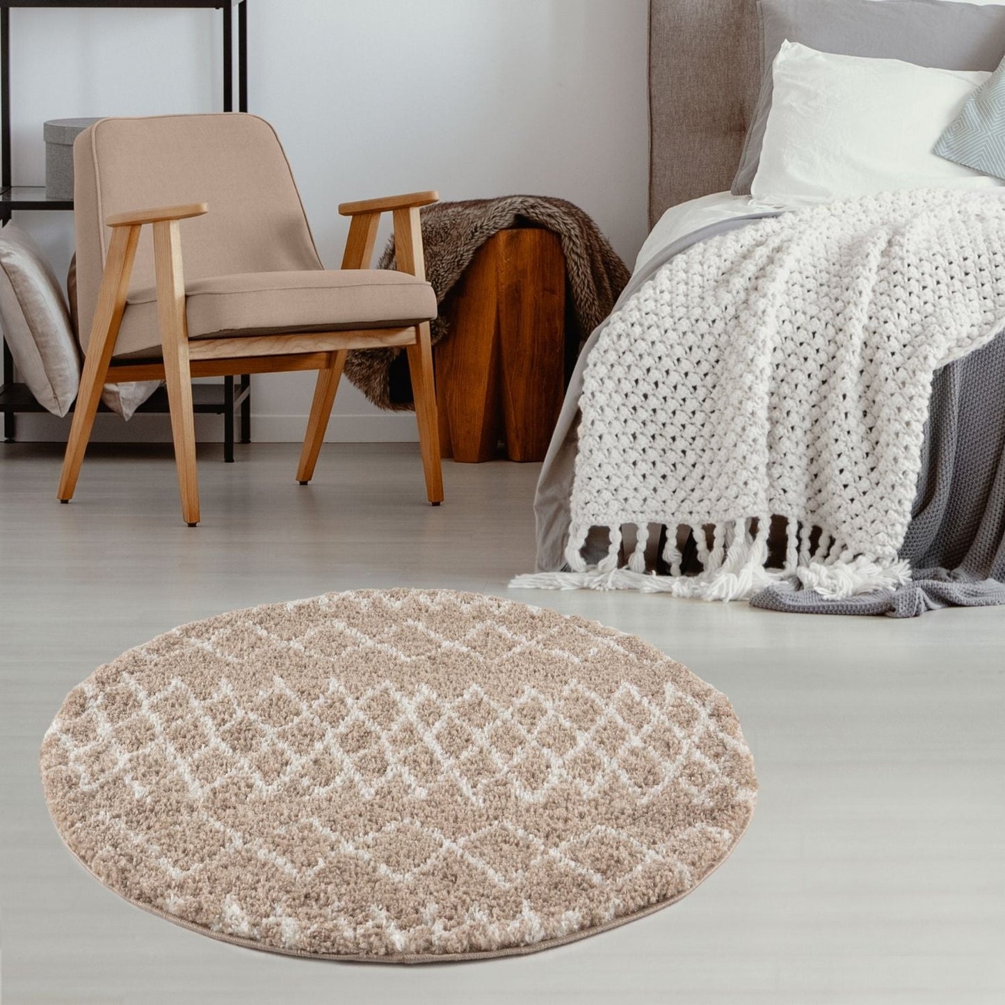 Moroccan Beige Shaggy Rug | 920