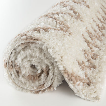 Moroccan Ivory Beige Shaggy Rug | 930