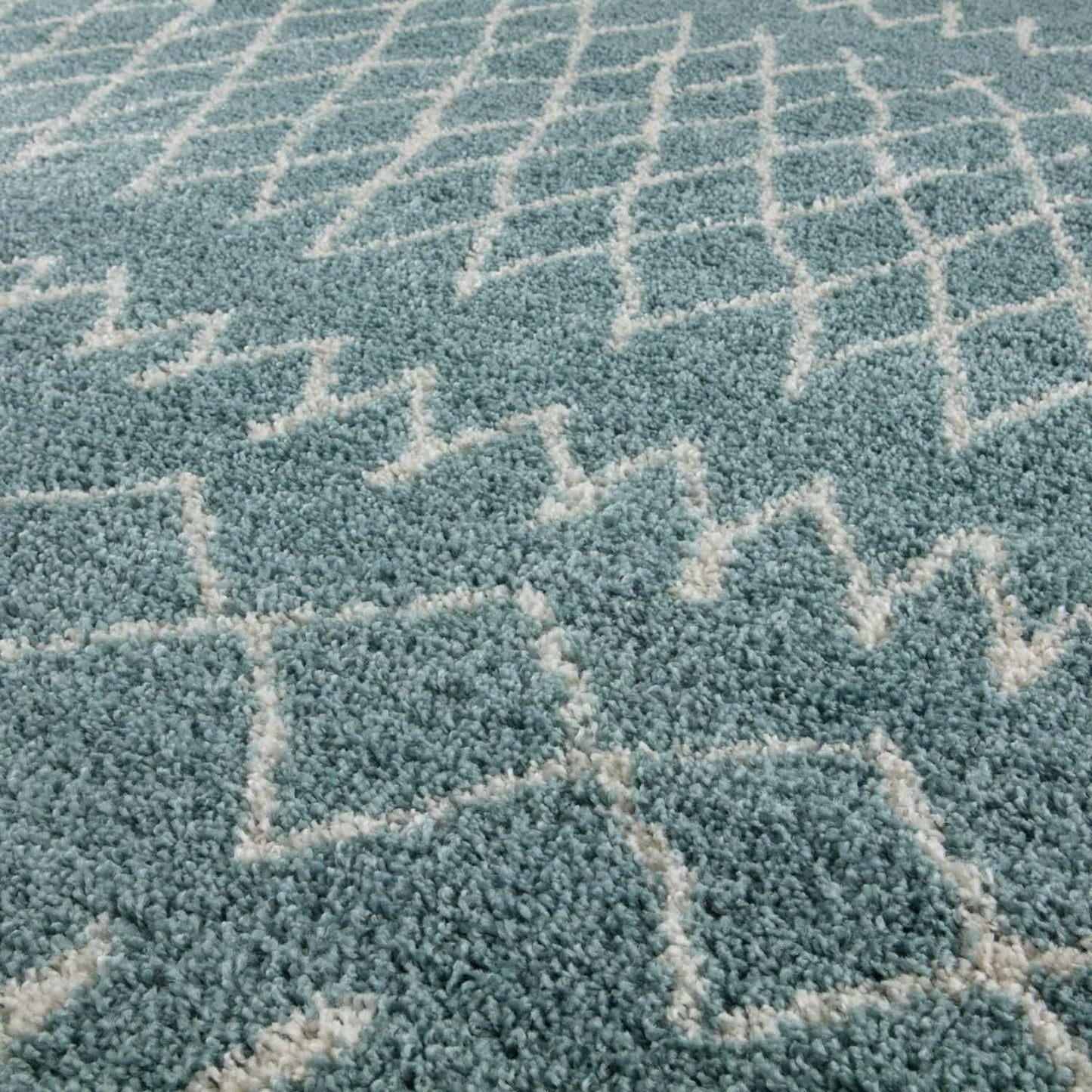 Moroccan Duck Egg Blue Shaggy Rug | 950
