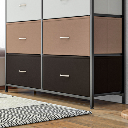 HOMCOM Bedroom Chest of Drawers Fabric Dresser w/ Foldable Drawers Multicolour