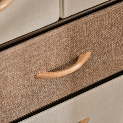 HOMCOM Closet Dresser, Dresser Tower With 5 Linen Fabric Drawers Steel Frame
