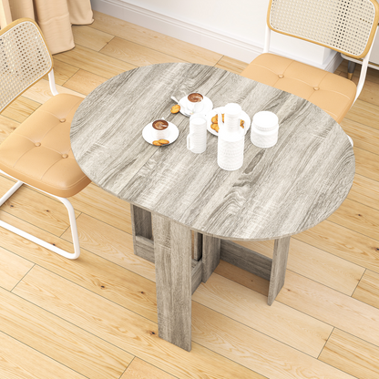 Aurora Folding Dining Table Foldable Drop Leaf Dinner Table for Kitchen Grey