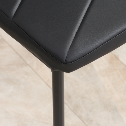 Aurora 6-Pieces Dining Chairs, Faux Leather Kitchen Chairs, Black