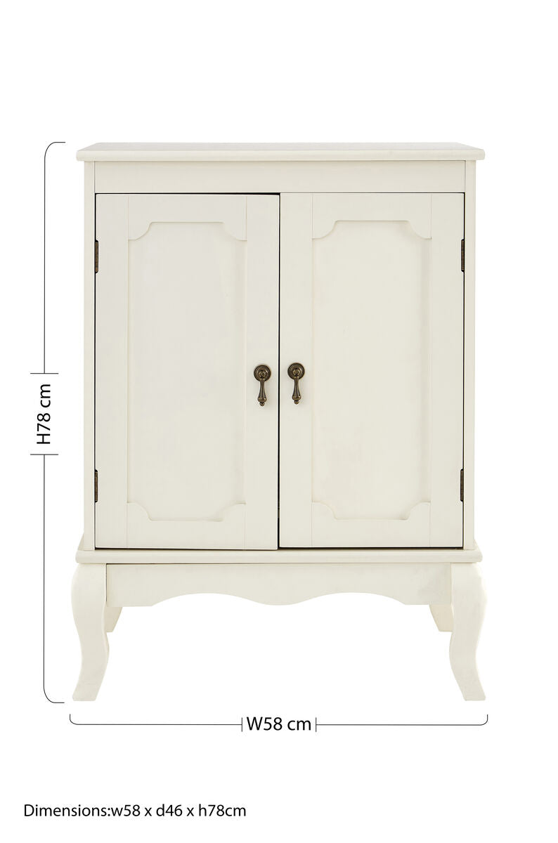 Double Door Ivory Finish Cabinet | Marcella