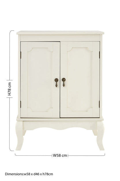Double Door Ivory Finish Cabinet | Marcella