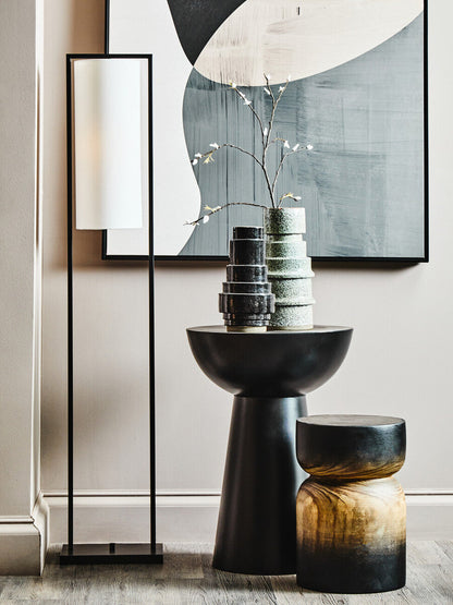 Black Earthenware Vase | Kaga