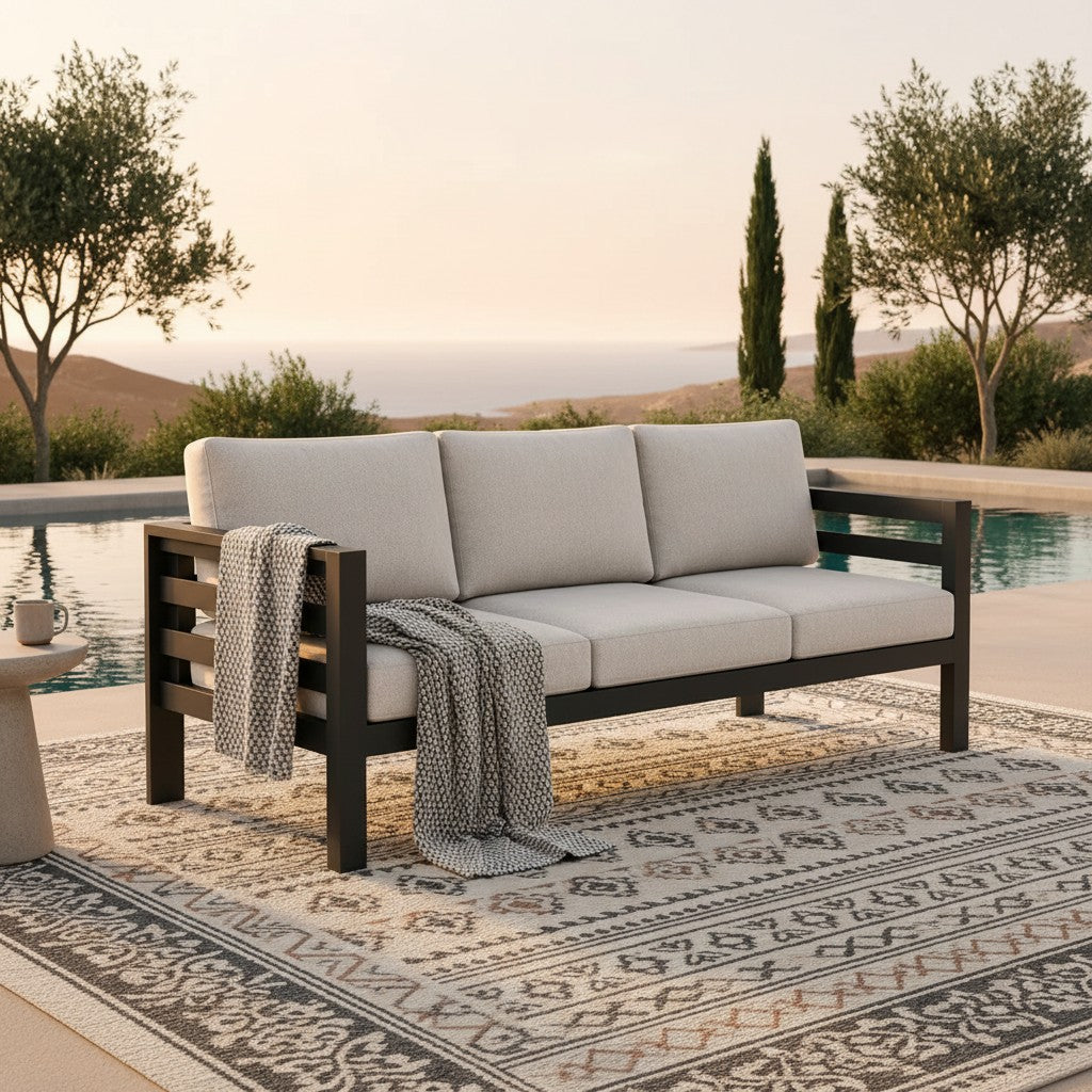 ALUXO Andros Outdoor Onyx 5 Seater Lounge Set