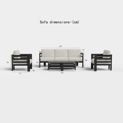 ALUXO Andros Outdoor Onyx 5 Seater Lounge Set