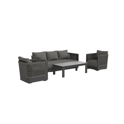 ALUXO Ares Outdoor Onyx 5 Seater Lounge Set