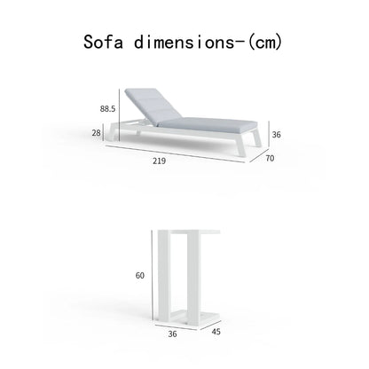 ALUXO Dasia White Outdoor Sun Lounger