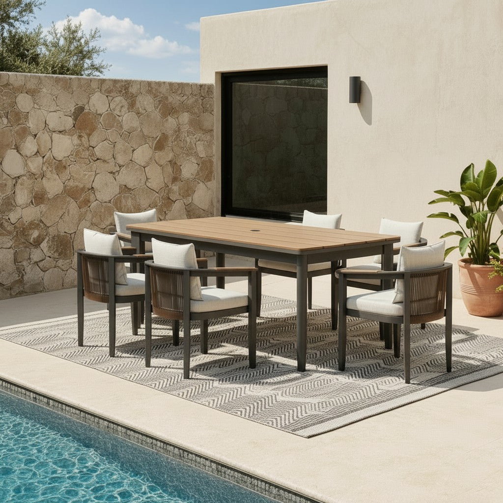 ALUXO Hemera Outdoor Range 6 Seater Dining Set