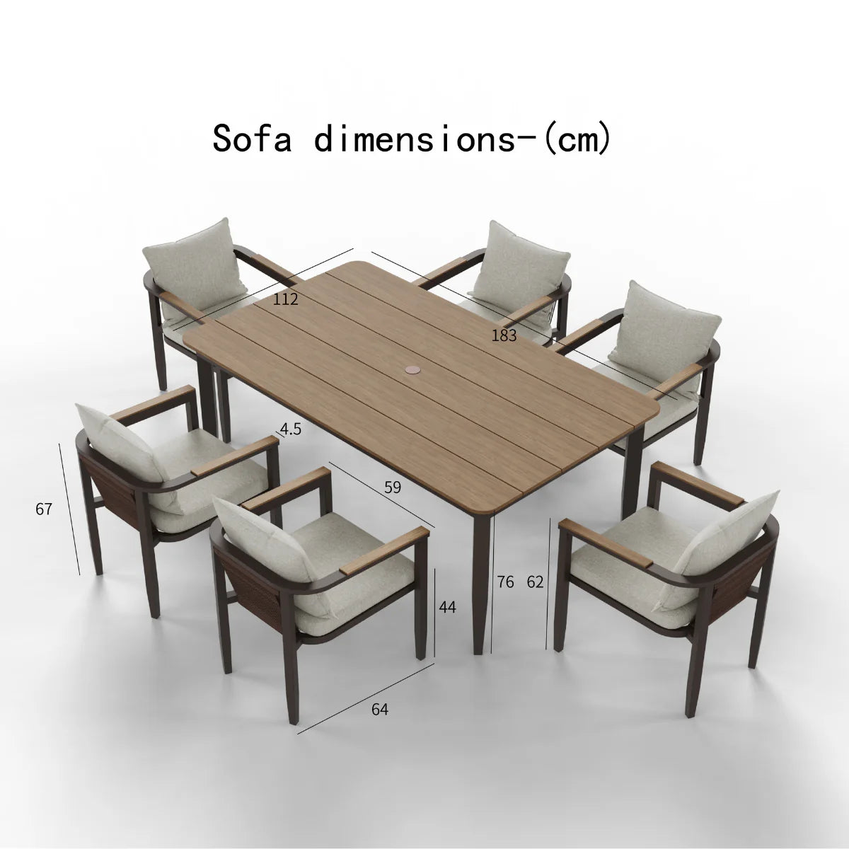 ALUXO Hemera Outdoor Range 6 Seater Dining Set