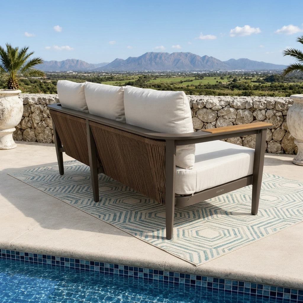 ALUXO Hemera Outdoor Range Wood 5 Seater Lounge Set