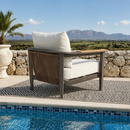 ALUXO Hemera Outdoor Range Wood 5 Seater Lounge Set