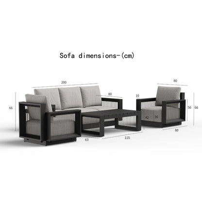 ALUXO Ikos Onyx 5 Seater Outdoor Lounge Set