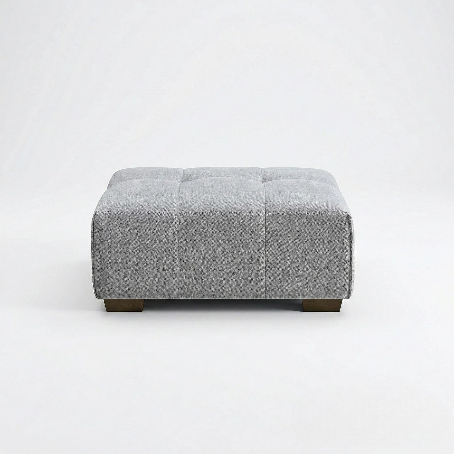 ALUXO Leonard Modular Footstool In Cloudy Grey Boucle Fabric