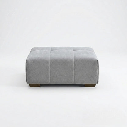 ALUXO Leonard Modular Footstool In Cloudy Grey Boucle Fabric