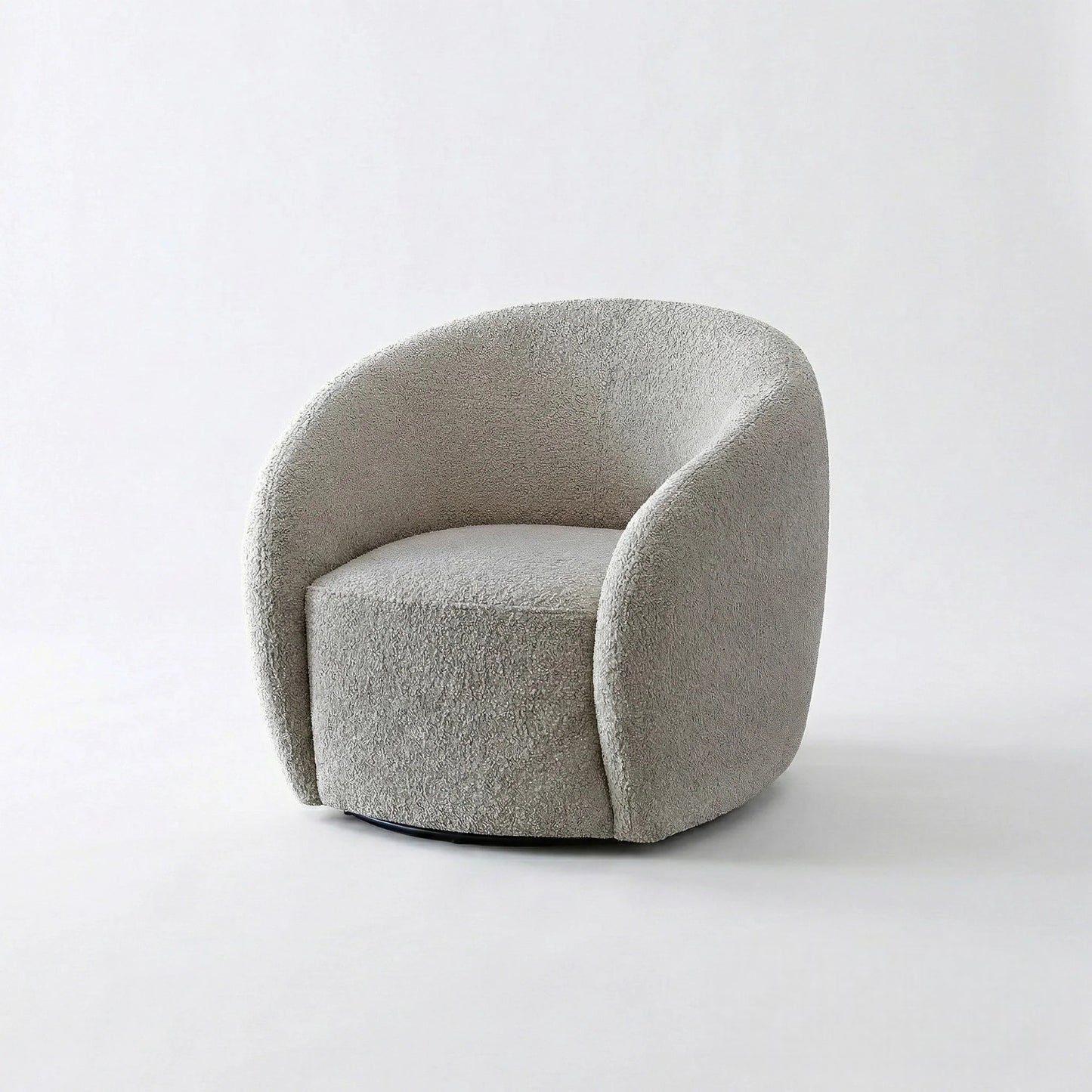 ALUXO Nolita Accent Armchair In Koala Boucle Fabric