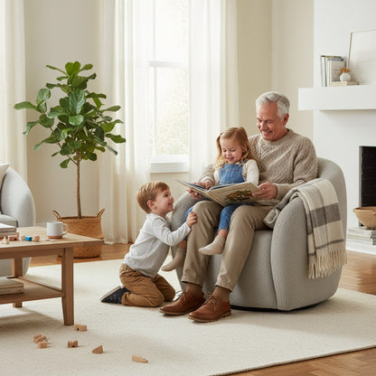 ALUXO Nolita Accent Armchair In Koala Boucle Fabric