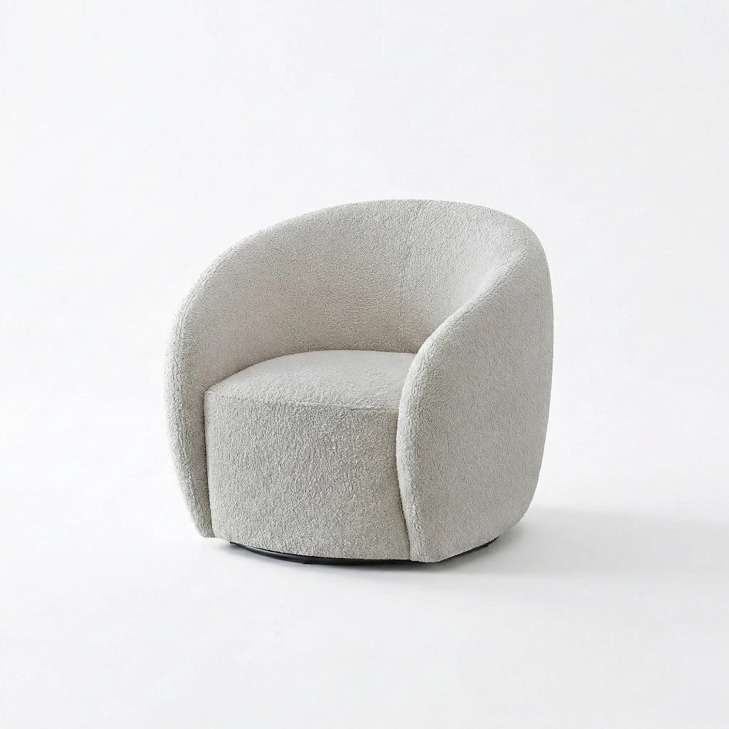 ALUXO Nolita Accent Armchair In Latte Boucle Fabric