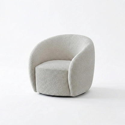 ALUXO Nolita Accent Armchair In Latte Boucle Fabric