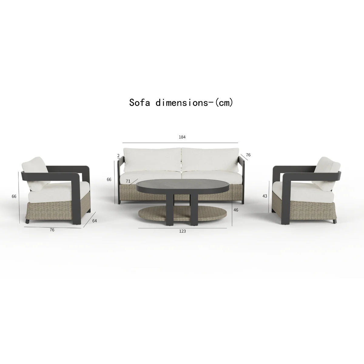 ALUXO Selene Wicker 5 Seater Outdoor Lounge Set