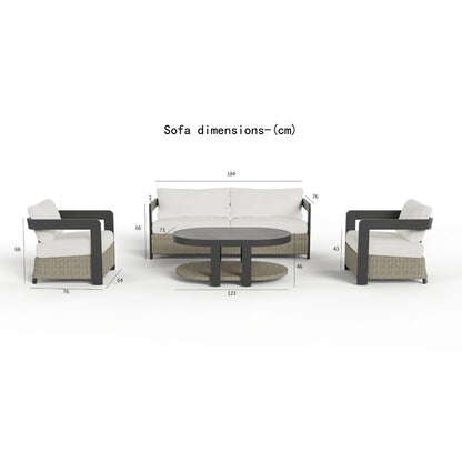 ALUXO Selene Wicker 5 Seater Outdoor Lounge Set