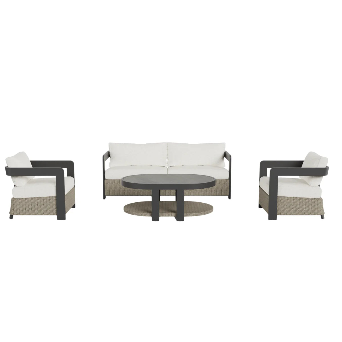 ALUXO Selene Wicker 5 Seater Outdoor Lounge Set