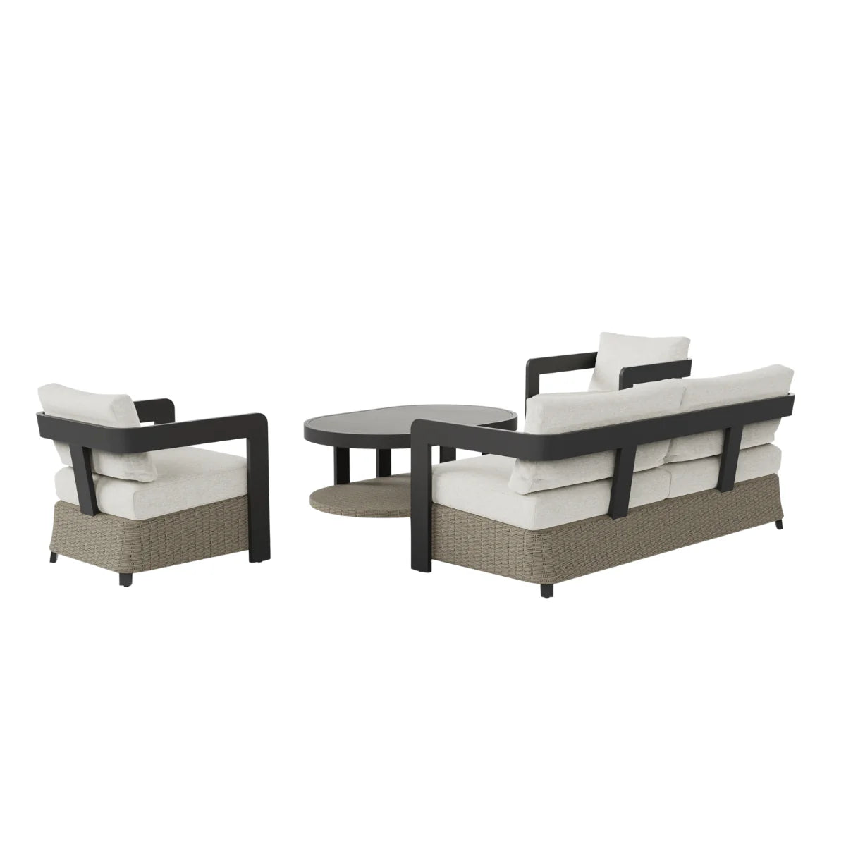 ALUXO Selene Wicker 5 Seater Outdoor Lounge Set