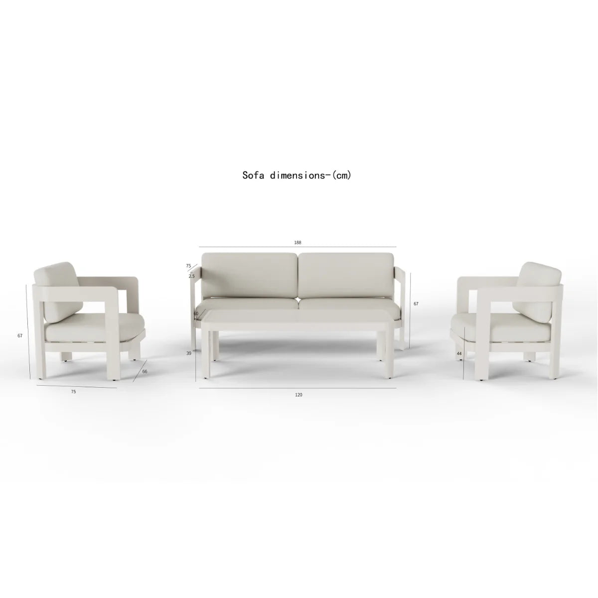 ALUXO Sofia Outdoor Range 4 Seater Lounge Set