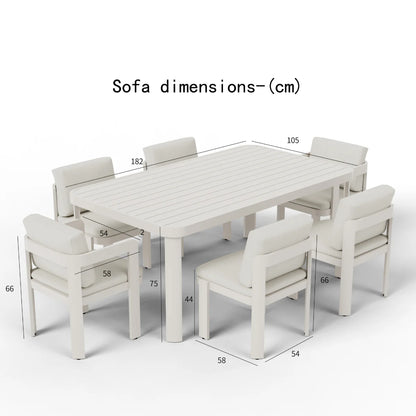 ALUXO Sofia Outdoor Range 6 Seater Dining Set