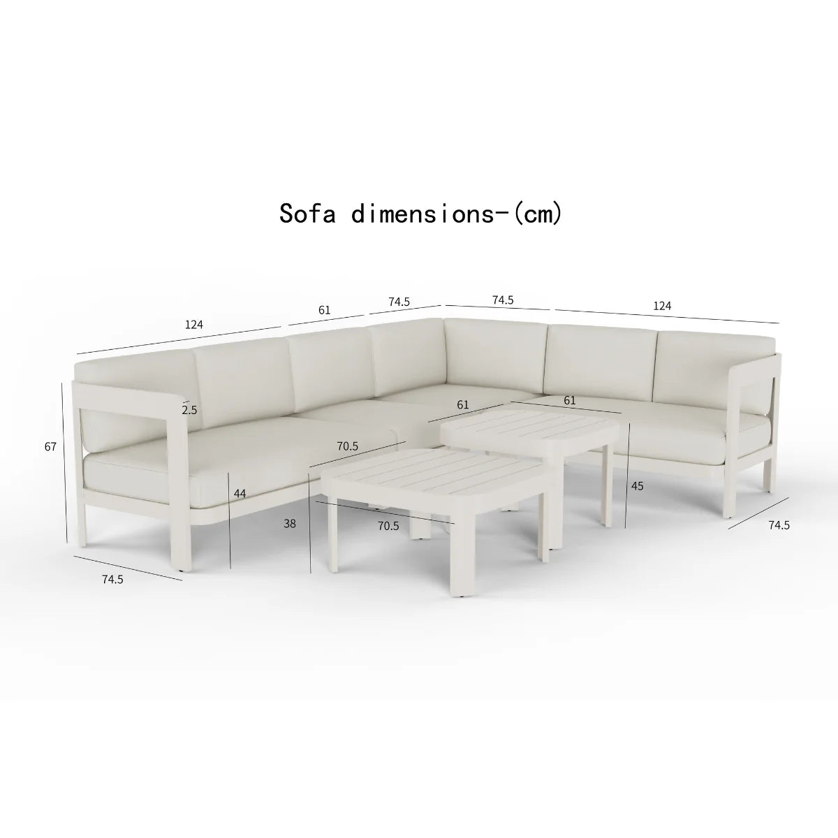 ALUXO Sofia Outdoor Range 8 Seater Corner Lounge Set