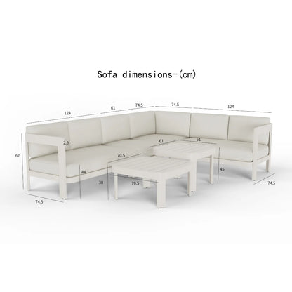 ALUXO Sofia Outdoor Range 8 Seater Corner Lounge Set