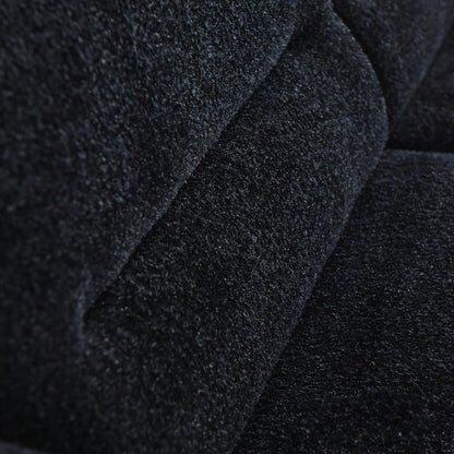 ALUXO Albany 2 Seater Sofa In Midnight Black Boucle Fabric