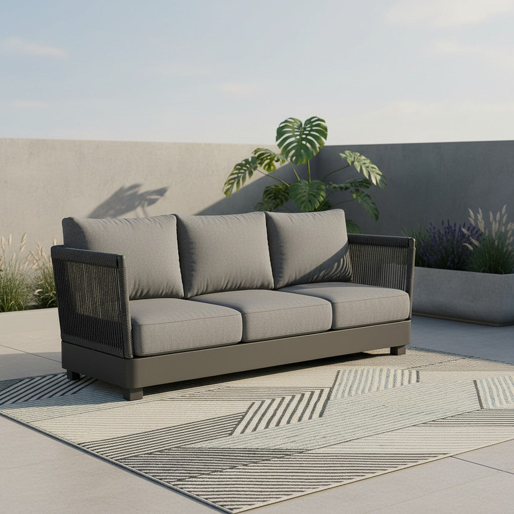 ALUXO Ares Outdoor Onyx 5 Seater Lounge Set