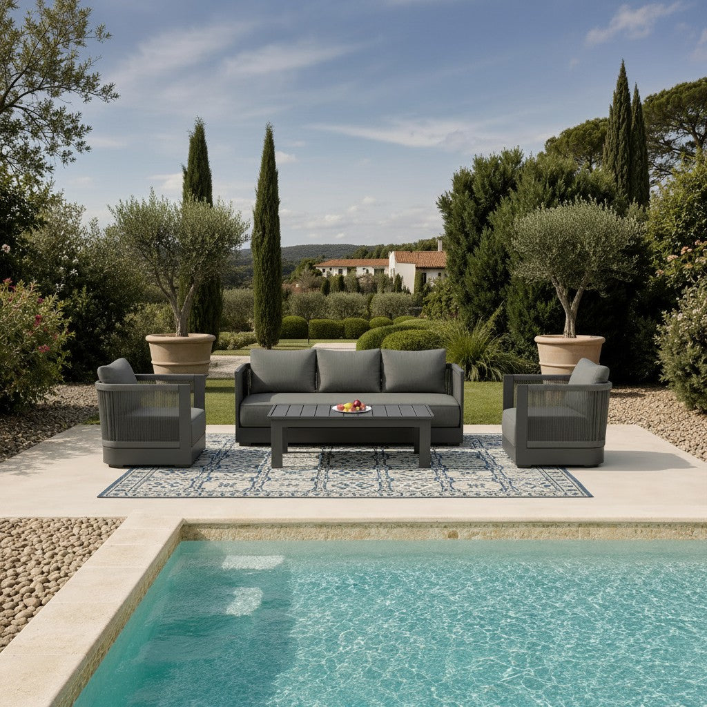 ALUXO Ares Outdoor Onyx 5 Seater Lounge Set