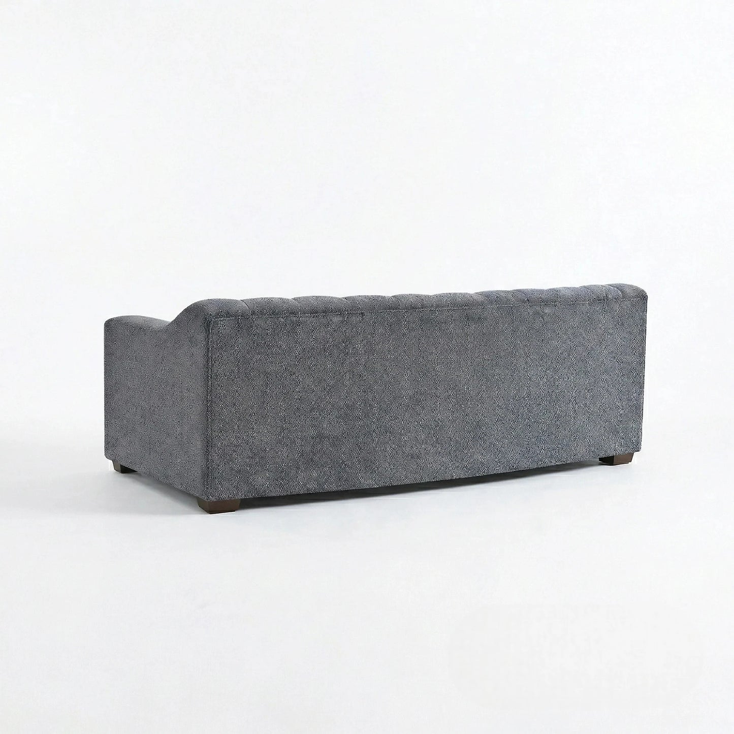 ALUXO Astoria Deep Channel Stitched 3 Seater Sofa in Iron Grey Boucle Fabric