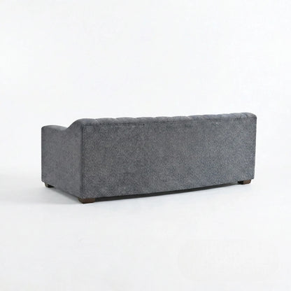ALUXO Astoria Deep Channel Stitched 3 Seater Sofa in Iron Grey Boucle Fabric