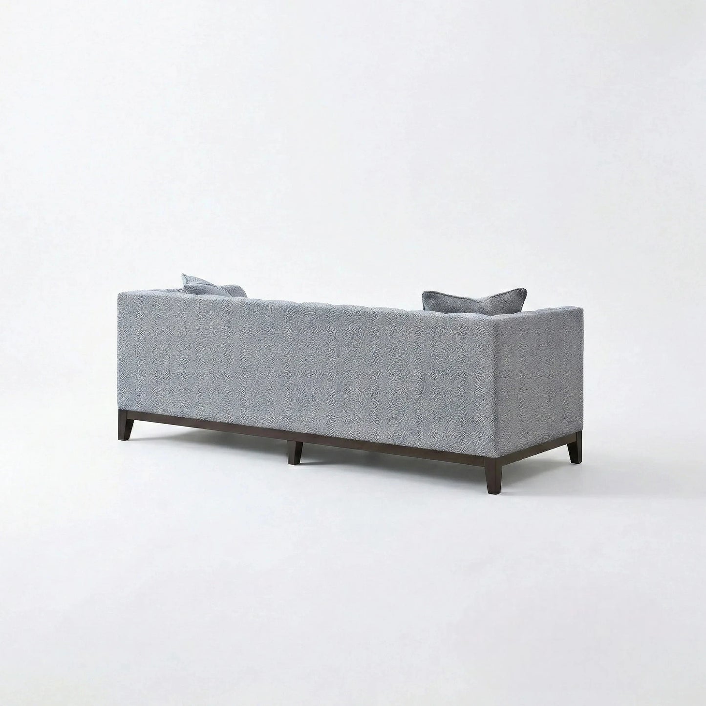 ALUXO Cooper Mid-Century Modern 3 Seater Sofa In Dolphin Grey Boucle Fabric