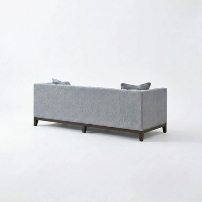 ALUXO Cooper Mid-Century Modern 3 Seater Sofa In Dolphin Grey Boucle Fabric