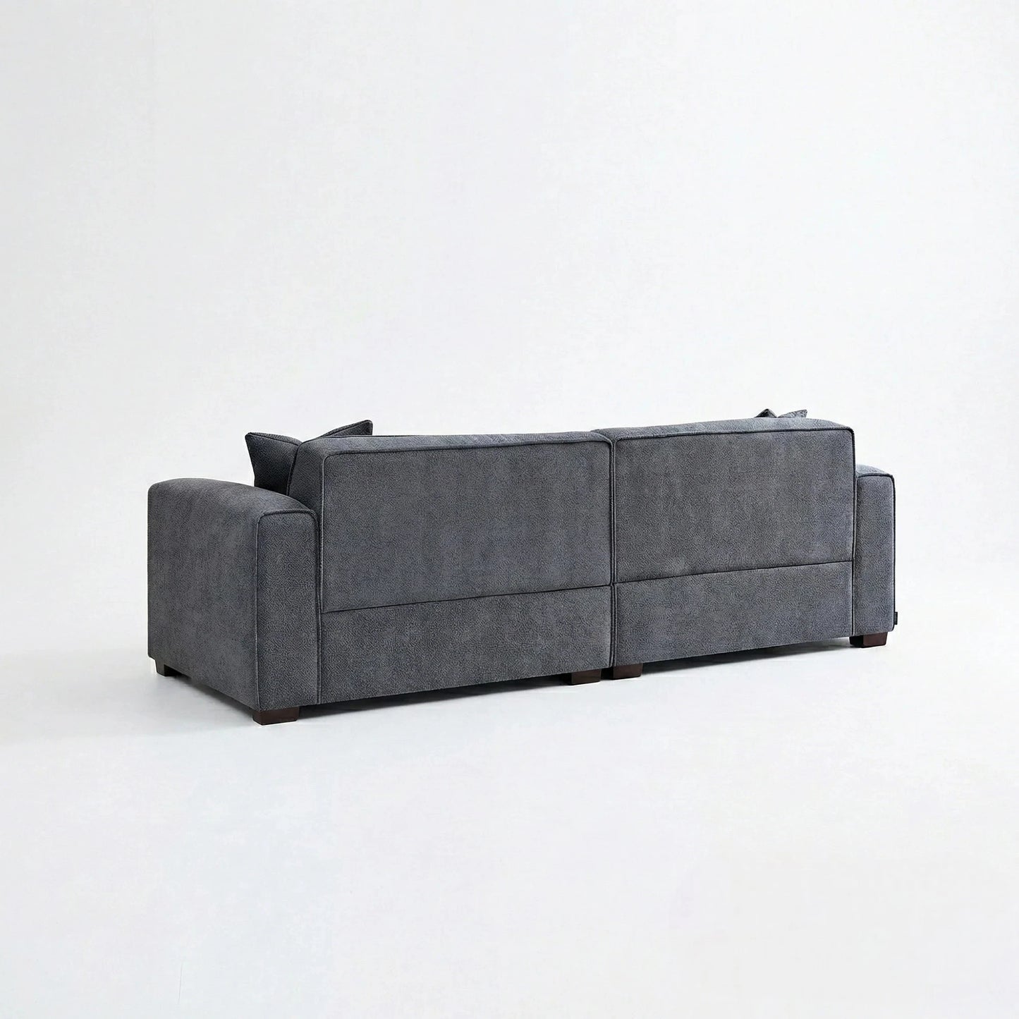 ALUXO Dakota 3 Seater Sofa In Charcoal Grey Boucle Fabric
