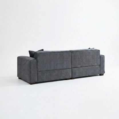 ALUXO Dakota 3 Seater Sofa In Charcoal Grey Boucle Fabric