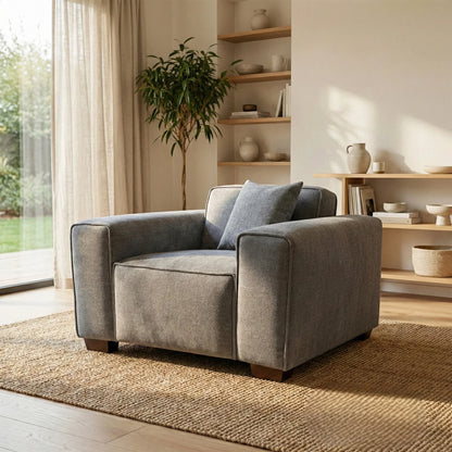 ALUXO Dakota Modular Armchair In Midnight Black Boucle Fabric