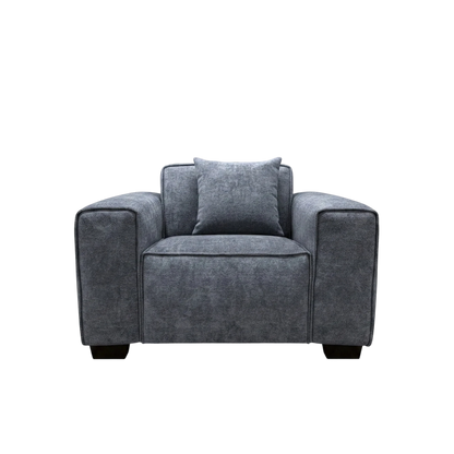 ALUXO Dakota Modular Armchair In Midnight Black Boucle Fabric