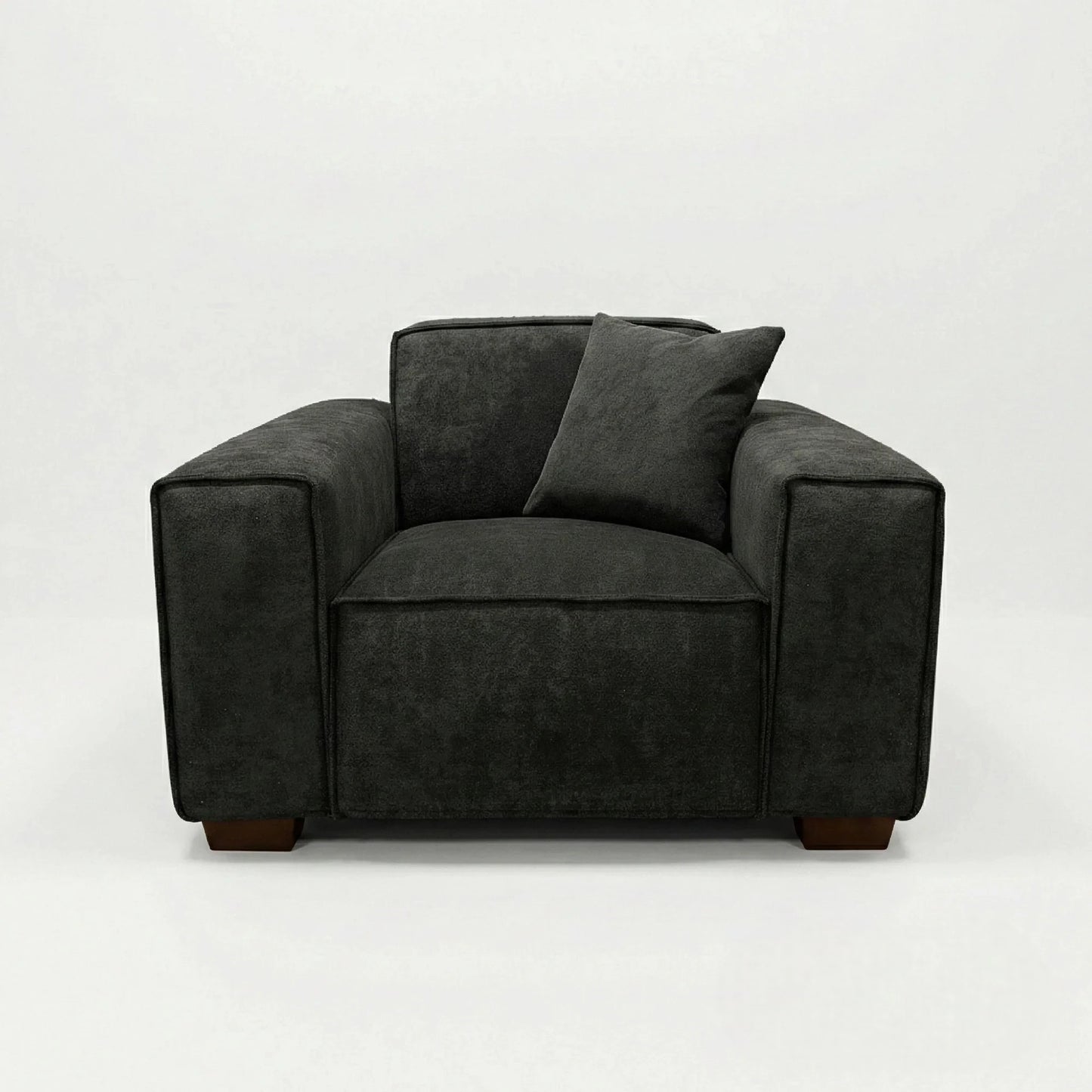 ALUXO Dakota Modular Armchair In Midnight Black Boucle Fabric