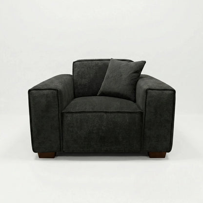 ALUXO Dakota Modular Armchair In Midnight Black Boucle Fabric