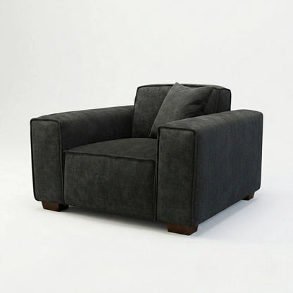 ALUXO Dakota Modular Armchair In Midnight Black Boucle Fabric