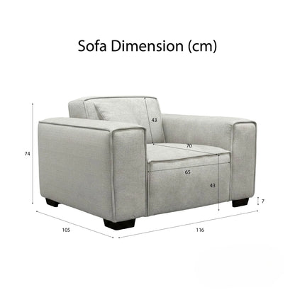 ALUXO Dakota Modular Armchair In Midnight Black Boucle Fabric