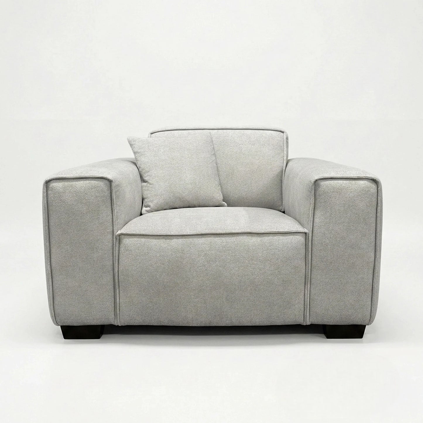 ALUXO Dakota Modular Armchair In Charcoal Grey Boucle Fabric