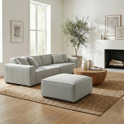 ALUXO Dakota Modular Armchair In Midnight Black Boucle Fabric